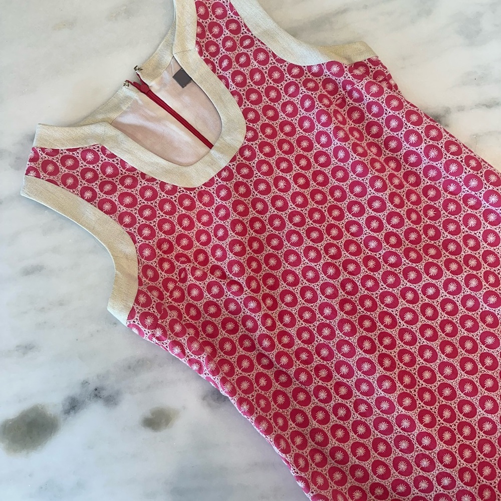 Pink and Cream Sleeveless Dress